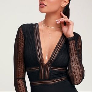 Sheer Lace Long Sleeve Bodysuit 😍